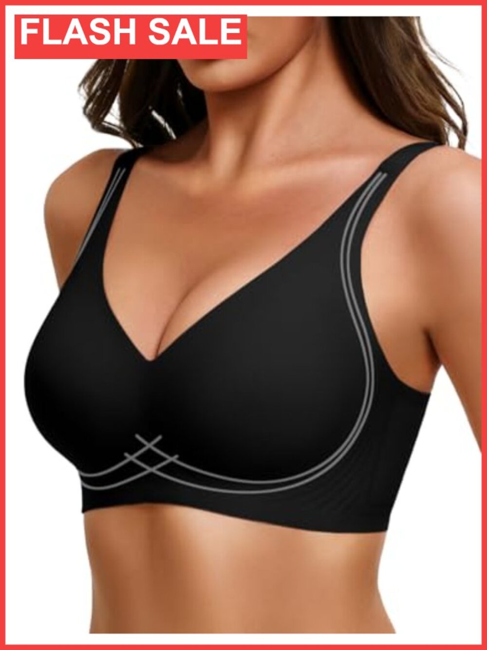 Seamless Wireless Push Up Bralette Deep V Comfort Everyday Bra